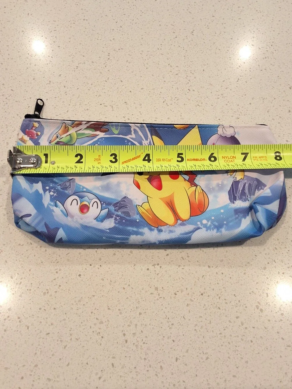 Pokémon Pikachu Blue Cosmetic Makeup Bag Pencil Pouch Double Sided, NEW